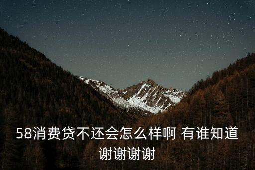 58消費(fèi)貸不還會(huì)怎么樣，58消費(fèi)貸上征信嗎 不還會(huì)有什么后果