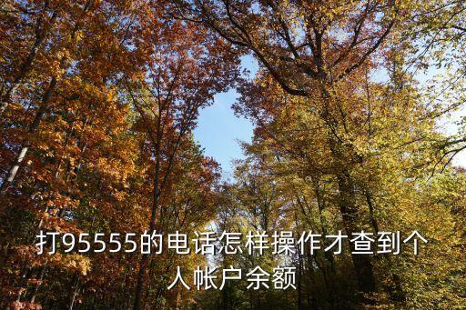 打95555的電話怎樣操作才查到個(gè)人帳戶余額