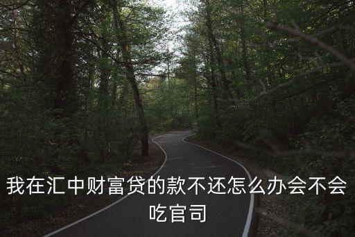 匯中財富貸款還不上怎么辦，匯中財富貸款錢還不了我父親在匯中貸了3萬一直按時還款可是