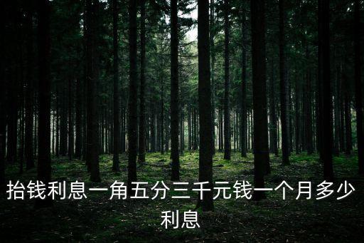 農(nóng)村抬錢(qián)利息怎么算，抬錢(qián)利息一角五分三千元錢(qián)一個(gè)月多少利息