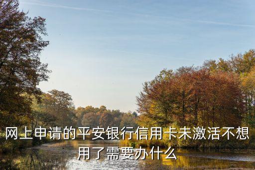怎么不激活平安信用卡，網(wǎng)上申請的平安銀行信用卡未激活不想用了需要辦什么