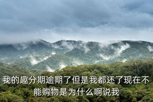 我的趣分期逾期了但是我都還了現(xiàn)在不能購物是為什么啊說我
