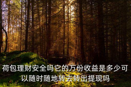 荷包理財安全嗎它的萬份收益是多少可以隨時隨地轉去轉出提現嗎