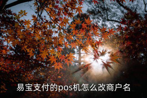 易寶支付的pos機(jī)怎么改商戶名