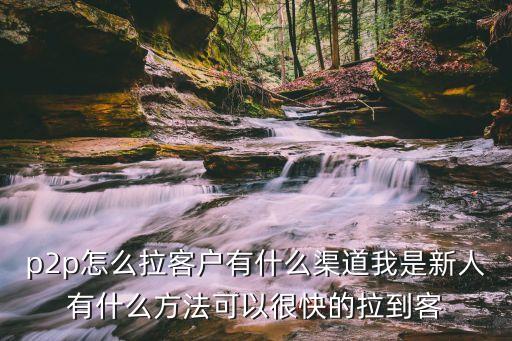 p2p理財(cái)客戶怎么找，p2p怎么拉客戶有什么渠道我是新人有什么方法可以很快的拉到客