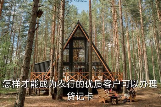 怎樣才能成為農(nóng)行的優(yōu)質(zhì)客戶可以辦理貸記卡