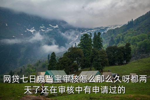 網(wǎng)貸七日典當(dāng)寶審核怎么那么久呀都兩天了還在審核中有申請過的