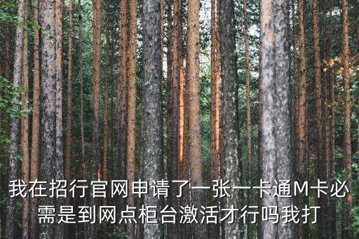 一卡通m十卡怎么激活，網(wǎng)上申請的招商銀行m卡怎樣激活