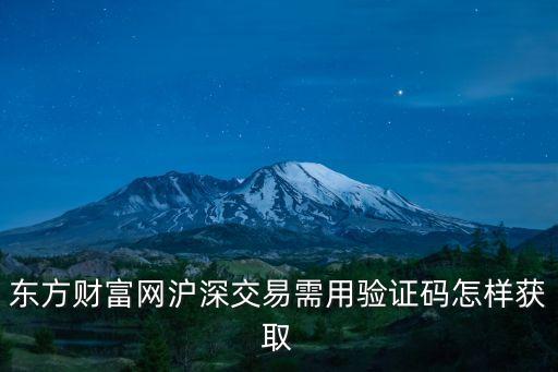 東方財富網(wǎng)滬深交易需用驗證碼怎樣獲取