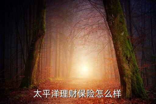 太平洋理財(cái)保險(xiǎn)怎么樣