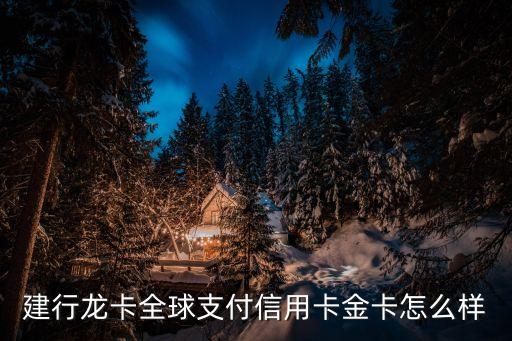 建行龍卡全球支付信用卡金卡怎么樣