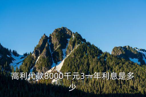 高利代款8000千元3一年利息是多少