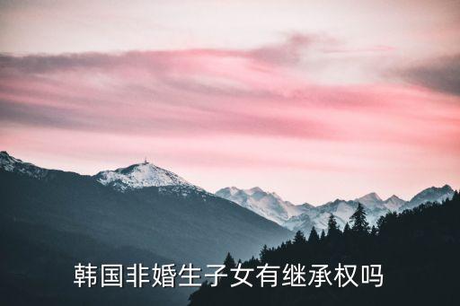 韓國(guó)非婚生子女有繼承權(quán)嗎