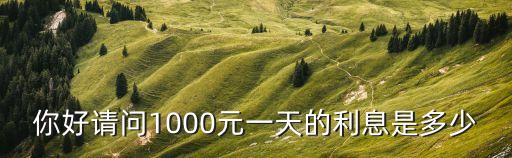 你好請問1000元一天的利息是多少