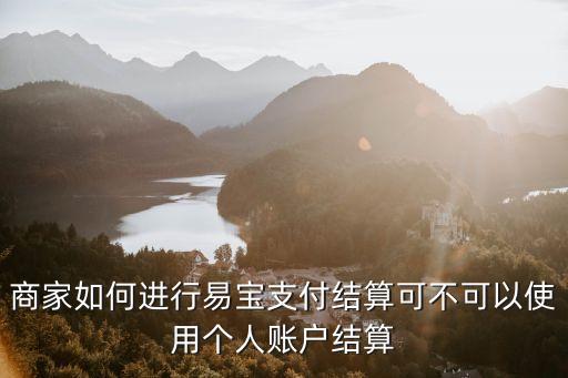商家如何進(jìn)行易寶支付結(jié)算可不可以使用個(gè)人賬戶結(jié)算