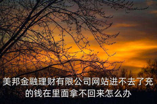 美邦金融理財有限公司網(wǎng)站進不去了充的錢在里面拿不回來怎么辦