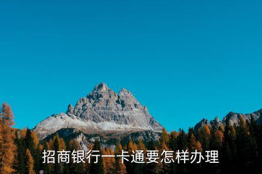 招商一卡通怎么申請，招商銀行生意卡一卡通怎么申辦