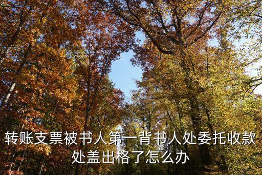 支票銀行委托收款章出格了怎么辦，支票被背書(shū)人財(cái)務(wù)章蓋出格問(wèn)題