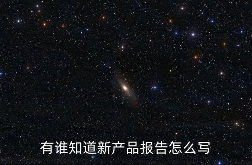 有誰知道新產(chǎn)品報告怎么寫