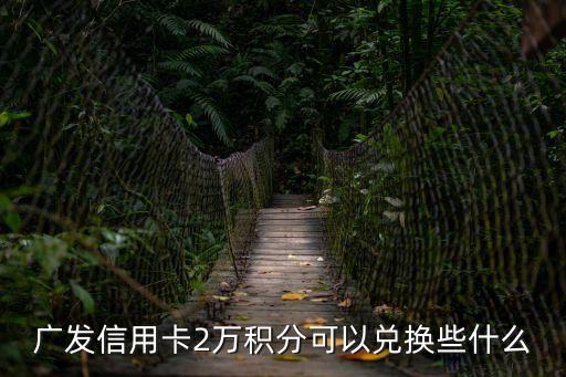 廣發(fā)信用卡2萬積分可以兌換些什么