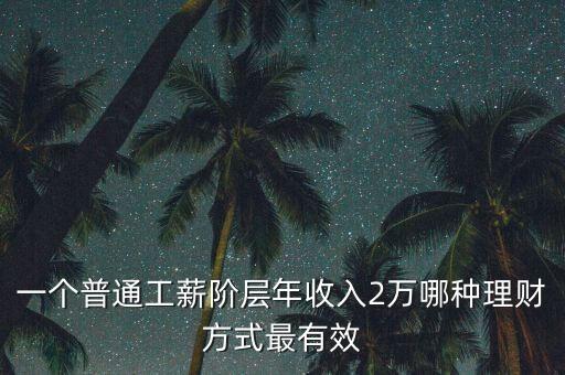 一個(gè)普通工薪階層年收入2萬(wàn)哪種理財(cái)方式最有效