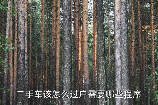 二手車該怎么過戶需要哪些程序