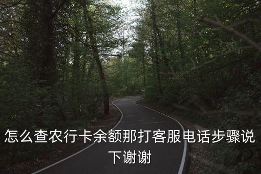 怎么查農(nóng)行卡余額那打客服電話步驟說(shuō)下謝謝