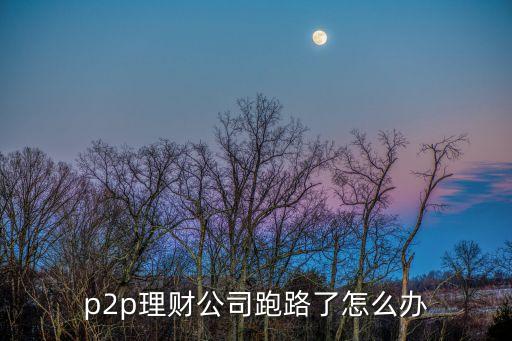 p2p理財公司跑路了怎么辦