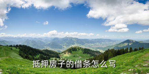 抵押房子的借條怎么寫(xiě)