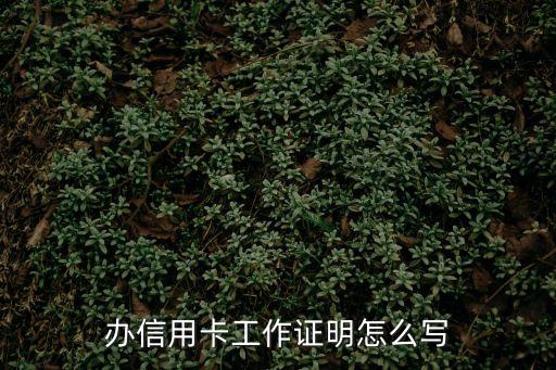 信用卡工作證明怎么寫(xiě)，信用卡工作證明怎么寫(xiě)