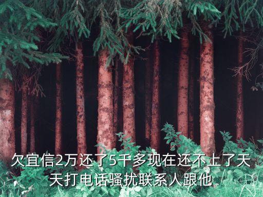 欠宜信2萬(wàn)還了5千多現(xiàn)在還不上了天天打電話(huà)騷擾聯(lián)系人跟他