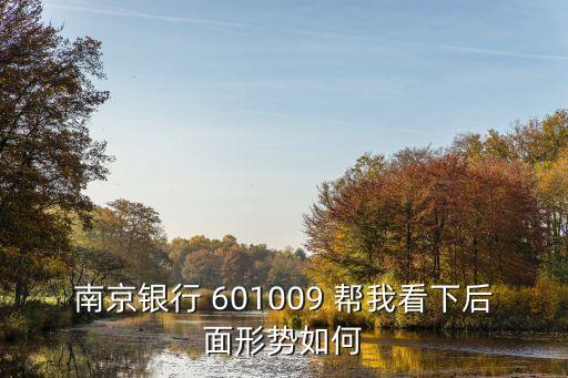 南京銀行 601009 幫我看下后面形勢如何