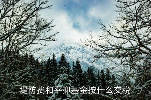 平抑基金怎么繳稅，堤防費和平抑基金按什么交稅