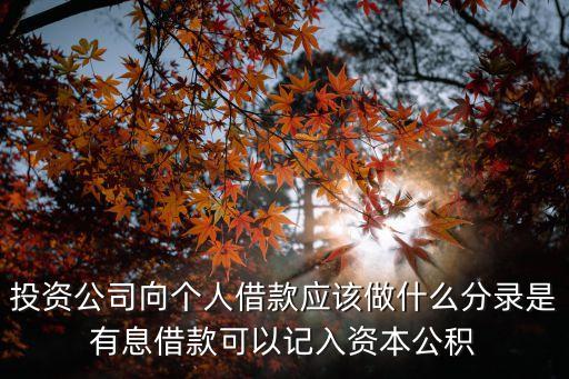 投資公司對(duì)外借出的款項(xiàng)怎么記賬，投資人借給單位的錢(qián) 如何入賬