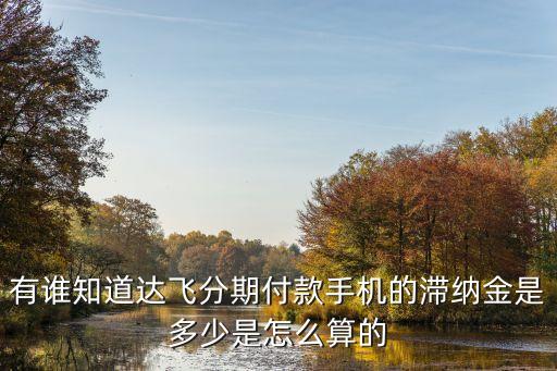 有誰知道達飛分期付款手機的滯納金是多少是怎么算的