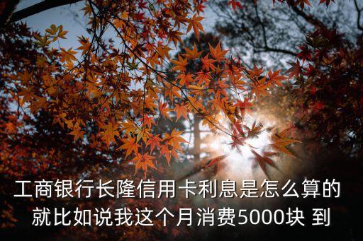 工商銀行長(zhǎng)隆信用卡利息是怎么算的 就比如說我這個(gè)月消費(fèi)5000塊 到