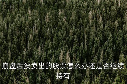 股市崩盤了怎么辦，崩盤后股民手中的股票怎么處理