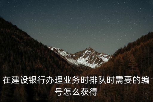 在建設(shè)銀行辦理業(yè)務(wù)時(shí)排隊(duì)時(shí)需要的編號(hào)怎么獲得
