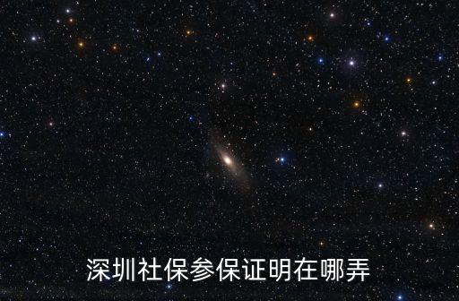 深圳社保參保證明在哪弄