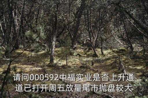 請(qǐng)問(wèn)000592中福實(shí)業(yè)是否上升通道已打開(kāi)周五放量尾市拋盤(pán)較大