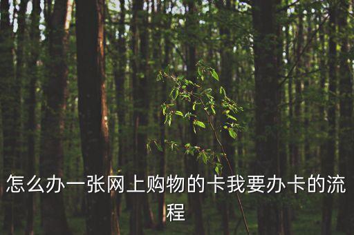 怎么辦一張網(wǎng)上購物的卡我要辦卡的流程