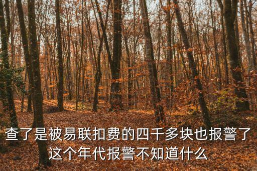 查了是被易聯(lián)扣費的四千多塊也報警了這個年代報警不知道什么