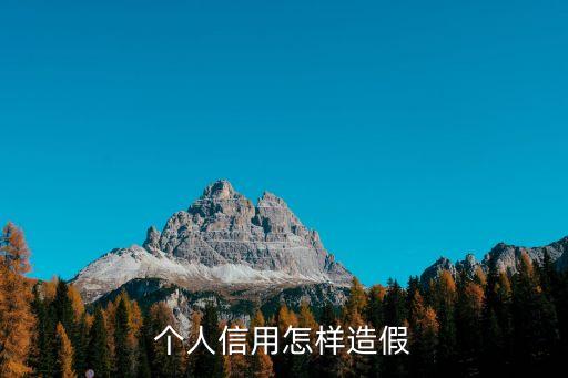 怎么樣做假信用卡賬單，個(gè)人信用怎樣造假
