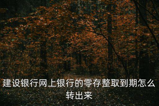 建行零存整取怎么拿出來，建設(shè)銀行網(wǎng)上銀行的零存整取到期怎么轉(zhuǎn)出來