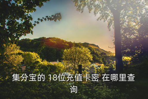 集分寶的 18位充值卡密 在哪里查詢