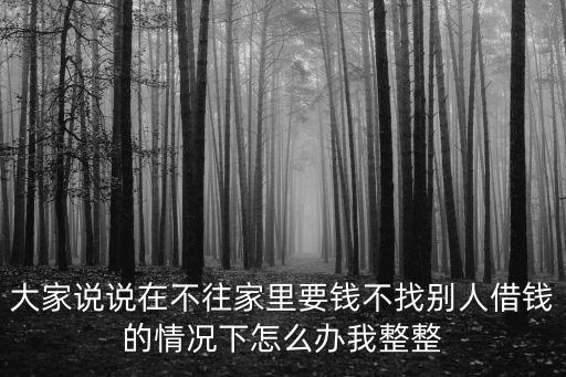 大家說說在不往家里要錢不找別人借錢的情況下怎么辦我整整