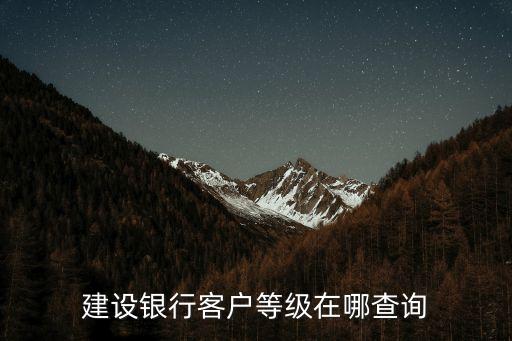 建行星級(jí)客戶怎么看，建設(shè)銀行客戶等級(jí)在哪查詢