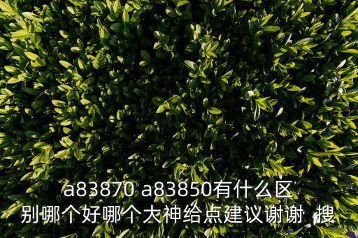 a83870 a83850有什么區(qū)別哪個(gè)好哪個(gè)大神給點(diǎn)建議謝謝  搜