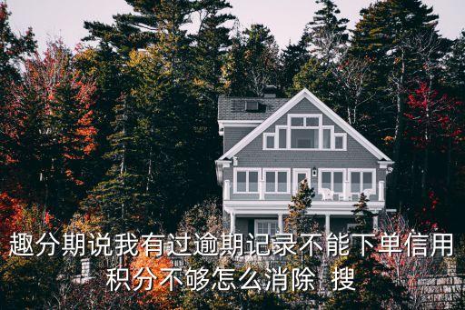 趣分期說我有過逾期記錄不能下單信用積分不夠怎么消除  搜