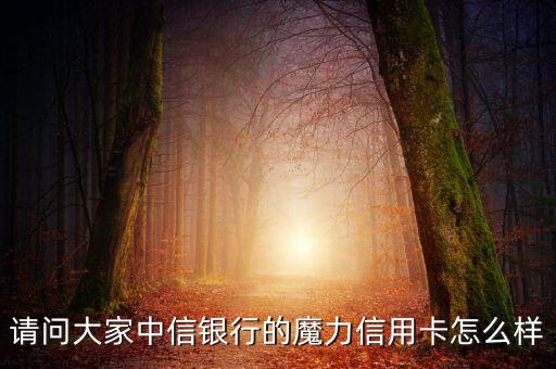 請(qǐng)問(wèn)大家中信銀行的魔力信用卡怎么樣